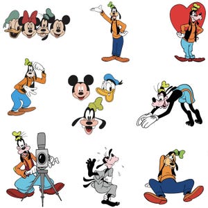 Goofy Character Clipart, Funny Vintage Cartoon Bundle for Crafts, Sublimation Png, Layered Svg for Cricut, Digital Download Included
