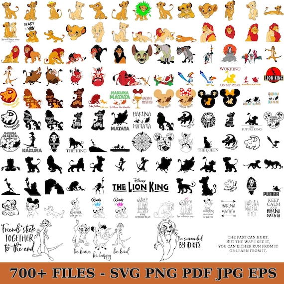 700+ Lion King Svg Bundle – Simba, Nala, Timon Clipart, Jungle Silhouettes, Pumbaa Png, Svg Cut Files for Cricut, Download Pdf