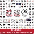 Family Trip 2025 Svg Bundle, Matching Vacation Ears, Mickey Minnie Cut Files, Cricut Silhouette Designs, Digital Download