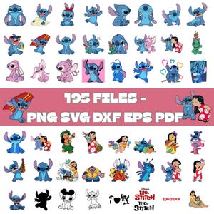 Stitch SVG Bundle, Lilo and Stitch Clipart, Layered Stitch Png, Cute Cartoon Svg Files, Cricut and Silhouette Cut File, Instant Download
