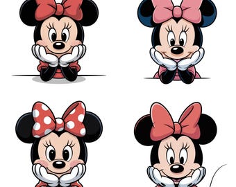 ミニー リボン PNG、ミニー ファン向けデジタル ダウンロード、漫画