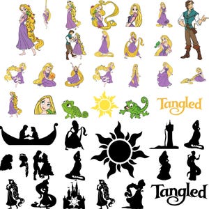 Rapunzel Svg Bundle, Tangled Princess Clipart, Rapunzel Png Files for Cricut and Silhouette, Digital Download