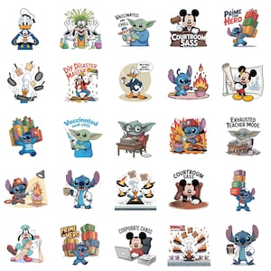 Funny Chaos Png Bundle, Stitch Chef, Mickey Office, Donald Gamer, Cupcake Fire Clipart for Shirts, Sublimation Design, Digital Download