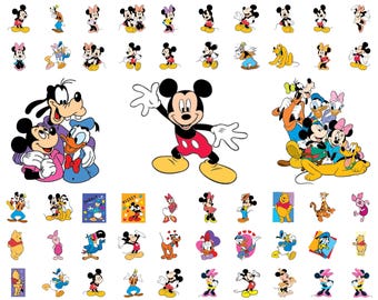 Mickey and Friends Svg Bundle, Classic Cartoon Png Clipart, Minnie Donald Daisy Goofy Files for Cricut, Digital Download