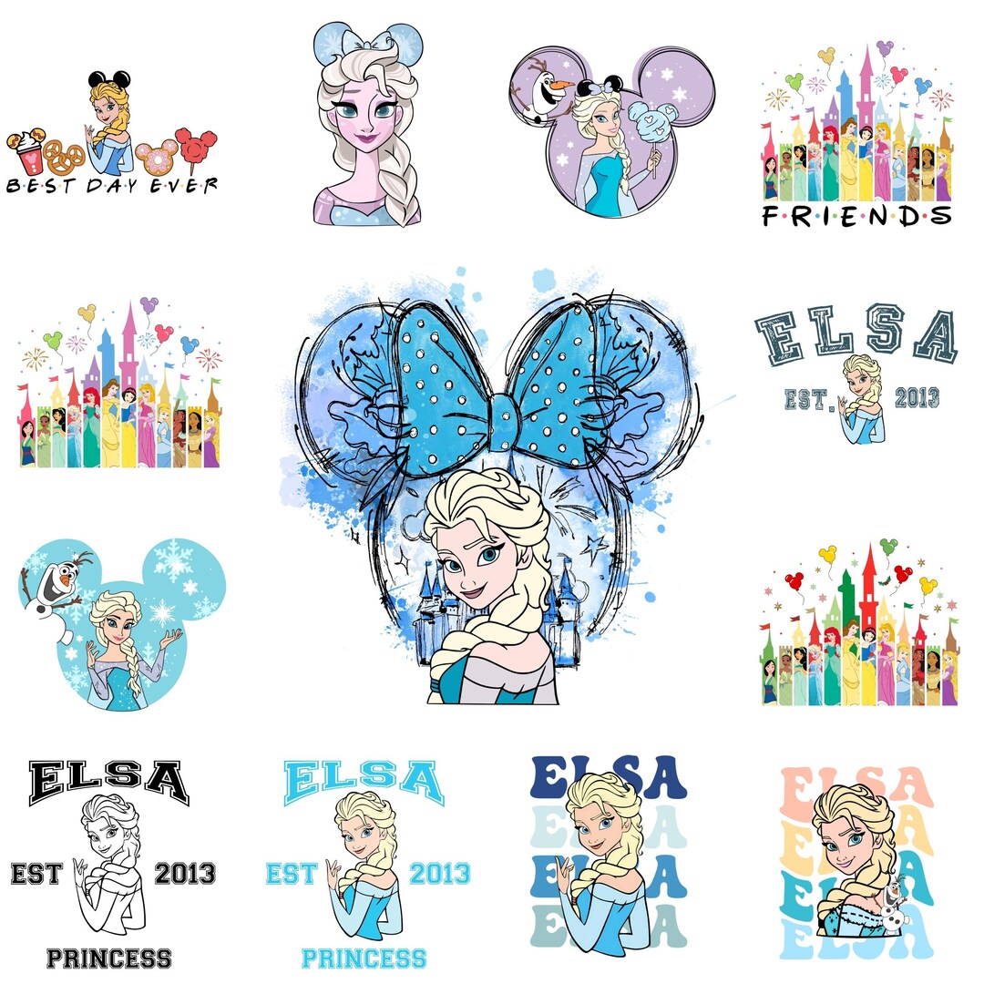 Elsa Princess Graphics Elsa Princess Png Bundle, Ice Castle Snowflake Clipart, Blue Frozen ...