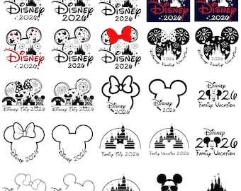 2026 Familienurlaub Mega Design Set, Mausschloss SVG PNG Bundle