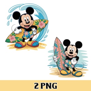 Mickey Surf Board - Etsy