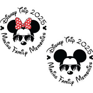 Matching Sunglasses Vacation Svg, Family Trip 2025 Clipart, Castle Reflection Png, Cool Minnie and Mickey Svg for Cricut Users