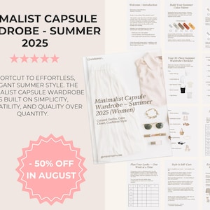 Summer Capsule Wardrobe Planner 2025 (Digital) | Minimalist Closet Guide for Women Summer Fashion | Outfit Builder & Color Palettes