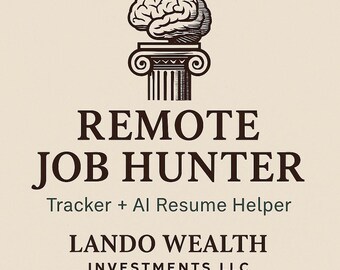 Remote Job Tracker | No-Experience Spreadsheet + AI Resume (Digital)