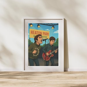 Oasis Inspired Print - Oasis Inspired Poster - Heaton Park - Music Print - Music Poster - Rock And Roll Print - Rock And Roll Poster