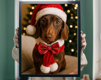 Christmas Sausage Dog Poster