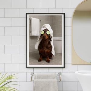 Dachshund Poster - Dachshund Print - Sausage Dog Poster - Sausage Dog Print - Bathroom Print - Home Decor - Dog Art - Funny Dachshund Print