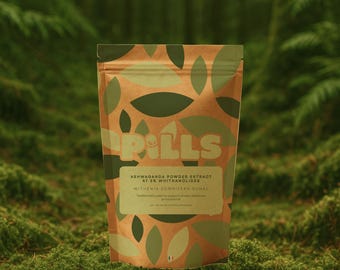 Ashwagandha • Extracted powder at 5% withanolides, non-encapsulated • Stress, nervous balance, vitality • 25g 50g 100g