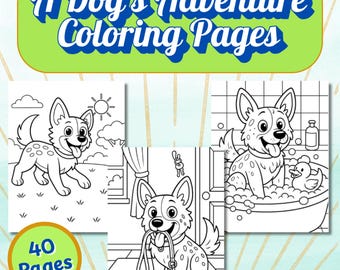 Frodo Red Heeler Dog Adventure Coloring Pages Printable Digital Download
