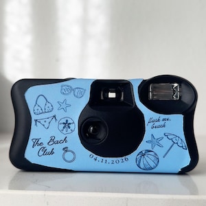 Beach Bach Disposable Camera Wrap | Editable Kodak FunSaver Template or Printed Sticker | Bachelorette Party Favor