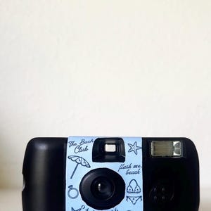 Beach Bach Disposable Camera Wrap for Fuji QuickSnap – Editable Canva Template or Printed Sticker | Beach Bachelorette Party Favor