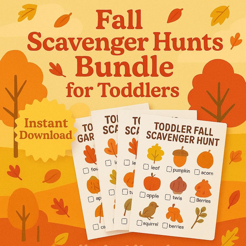 Fall Scavenger Hunt for Toddlers: Printable Autumn Activity (instant ...