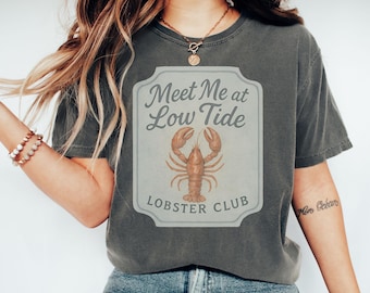 Coastal Lobster Club Unisex T-shirt, Vintage Graphic Tee, Beach Apparel, Ocean Tshirt, Nautical Clothing