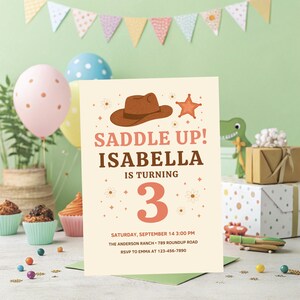 Cowgirl Birthday Invitation | Editable 5x7 Canva Template | Western Party Invite | Rodeo Theme Printable | Digital Download