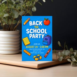 Back to School Bash Invite | 5x7 Digital Editable Canva Template | Printable Back to School Flyer |