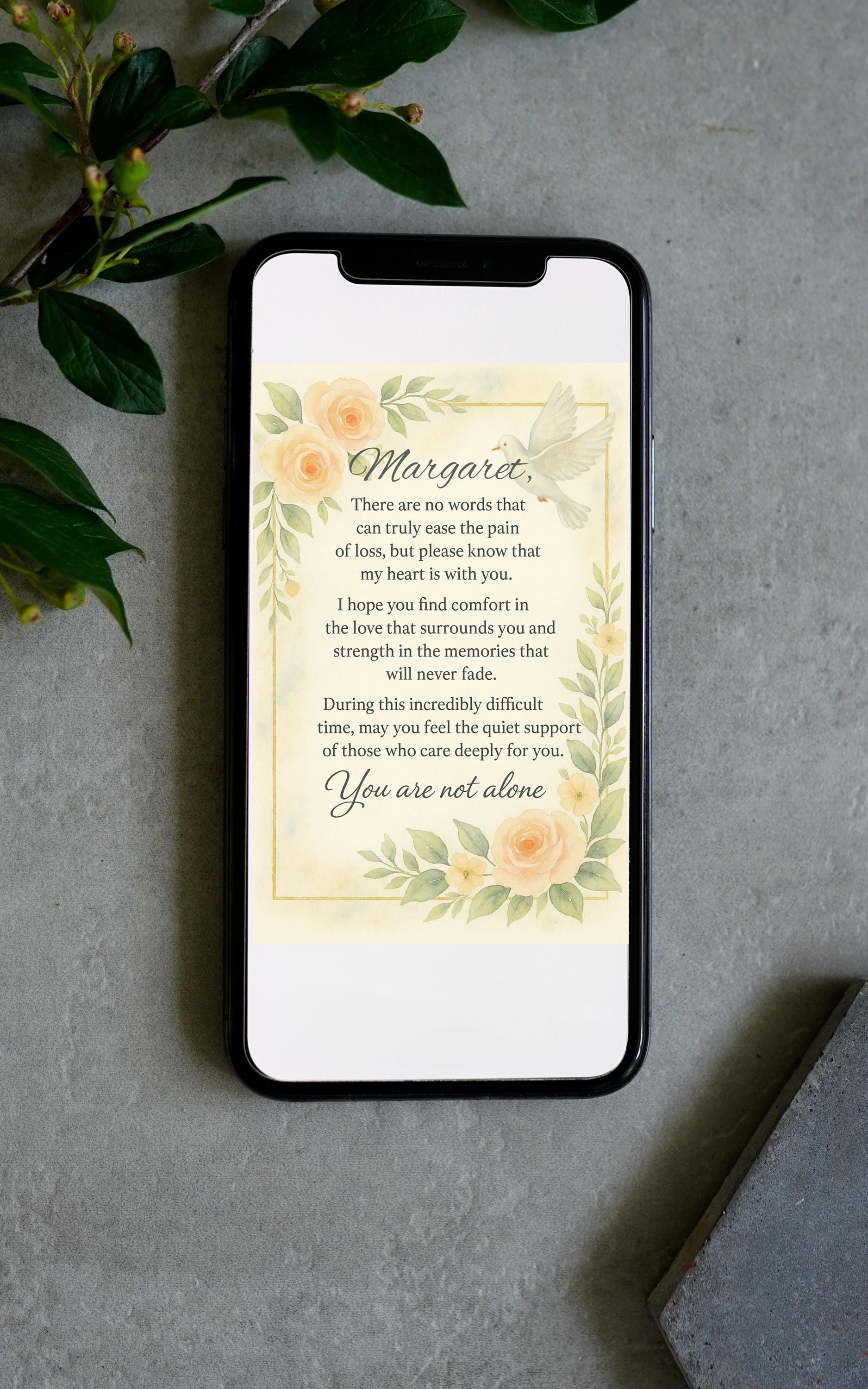 Sympathy Card | Editable Canva Template | Digital or Printable 5x7 Card ...