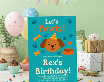 Dog Birthday Invitation | Editable 5x7 Canva Template | Pet Party Invite | Puppy Pawty Printable | Digital Download for Dog Lovers