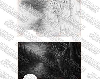 Deer Scenery Wallet Design File: Laser Engraving Vector (SVG, AI, PNG)