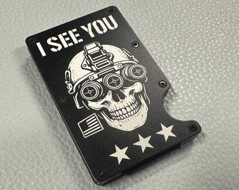 Skull Night Vision RFID Wallet Laser Engraving File: Lightburn File with Settings (Digital Download)