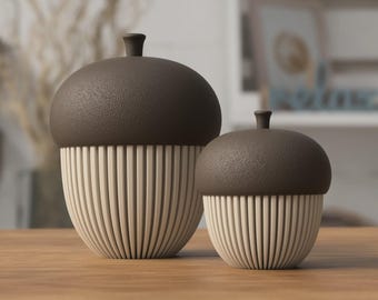 Acorn container - 3D Printed Acorn - Gift for Fall - Minimalist Jewelry Box - Farmhouse Decor - Autumn Table Accent -Boho Decor -Table Decor