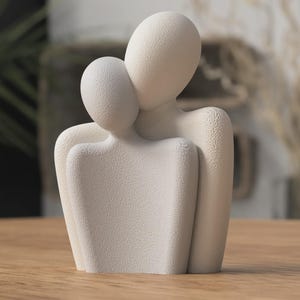 Valentine&#39;s Day Statue - 3D Printed Romantic Sculpture for Couples - Minimalist Couple Art - Handcrafted Couple Gift - Modern Home Decor