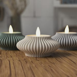 Led Tealight Candle Holder - Modern Candle Holder - Table Decor - Minimalist Home Decor - Flameless Tealight - 3D Printed Tealight Holder