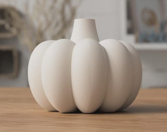 3D Printed Pumpkin Vase- Minimalist Home Decor - Modern Table Decor - Minimalist Autumn Display - Pumpkin Flower Pot - 3D Pumpkin Decor