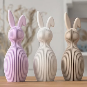 Easter Bunny Folded Ear - Bunny Ear Sculpture - 3D Printed Bunny - Cute Spring Ornament - Minimalist Easter Decor - Floppy Ear Rabbit