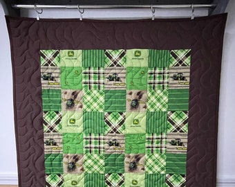 John Deere baby  quilt - lap quilt - ready to ship