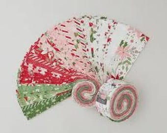 Tiras de tela Moda Jelly Rolls – Estampados navideños surtidos, tiras de tela 100% algodón