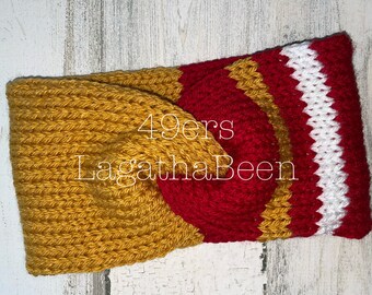 NFL inspired knitted ear warmers/headbands - made to order