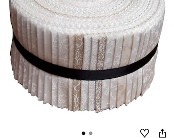 Rollo de tela Jelly Roll en tonos blanco y crema – 100% algodón estampado