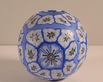 Vintage Millefiori Wax Candle - 1990s Retro Floral Design