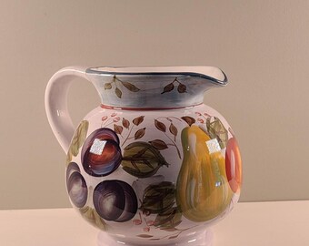 Vintage Heritage Mint Pitcher – Black Forest Fruits – Hand-Painted Ceramic Jug – Country Kitchen Decor
