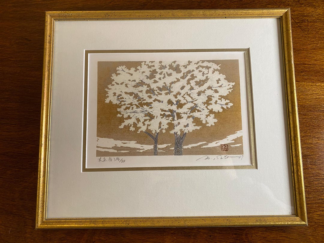 佐藤土筆、【シルクロードに沿って（二）】、希少な額装用画集より