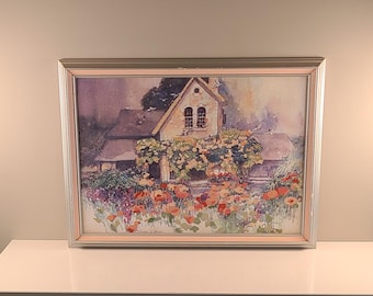 Vintage Rose Cottage Needlepoint - Framed Dimensions Cross Stitch Art