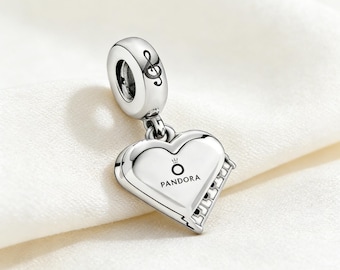 Ciondolo a forma di cuore a forma di pianoforte, in argento Sterling 925, compatibile con i braccialetti Pandora, ispirato, regalo perfetto per ragazze e donne.