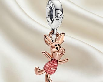 Dije colgante de cerdito Winnie the Pooh, plata de ley 925, compatible con pulseras Pandora, inspirado en el regalo perfecto para niñas y mujeres.