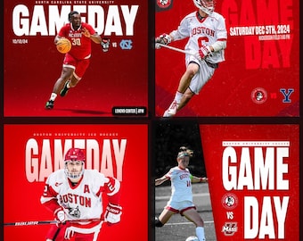 4 Pro-Level Game Day Graphics  4-Pack Sports Digital Designs Template