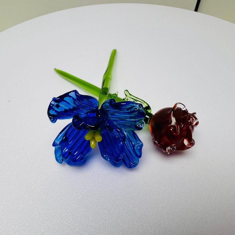 Hand Glass Birth Month Flower｜Hand Blown Glass Flower Bouquet｜Personalized Floral Keepsake｜Lily of the Valley, Larkspur, Holly, Honeysuckle image 19