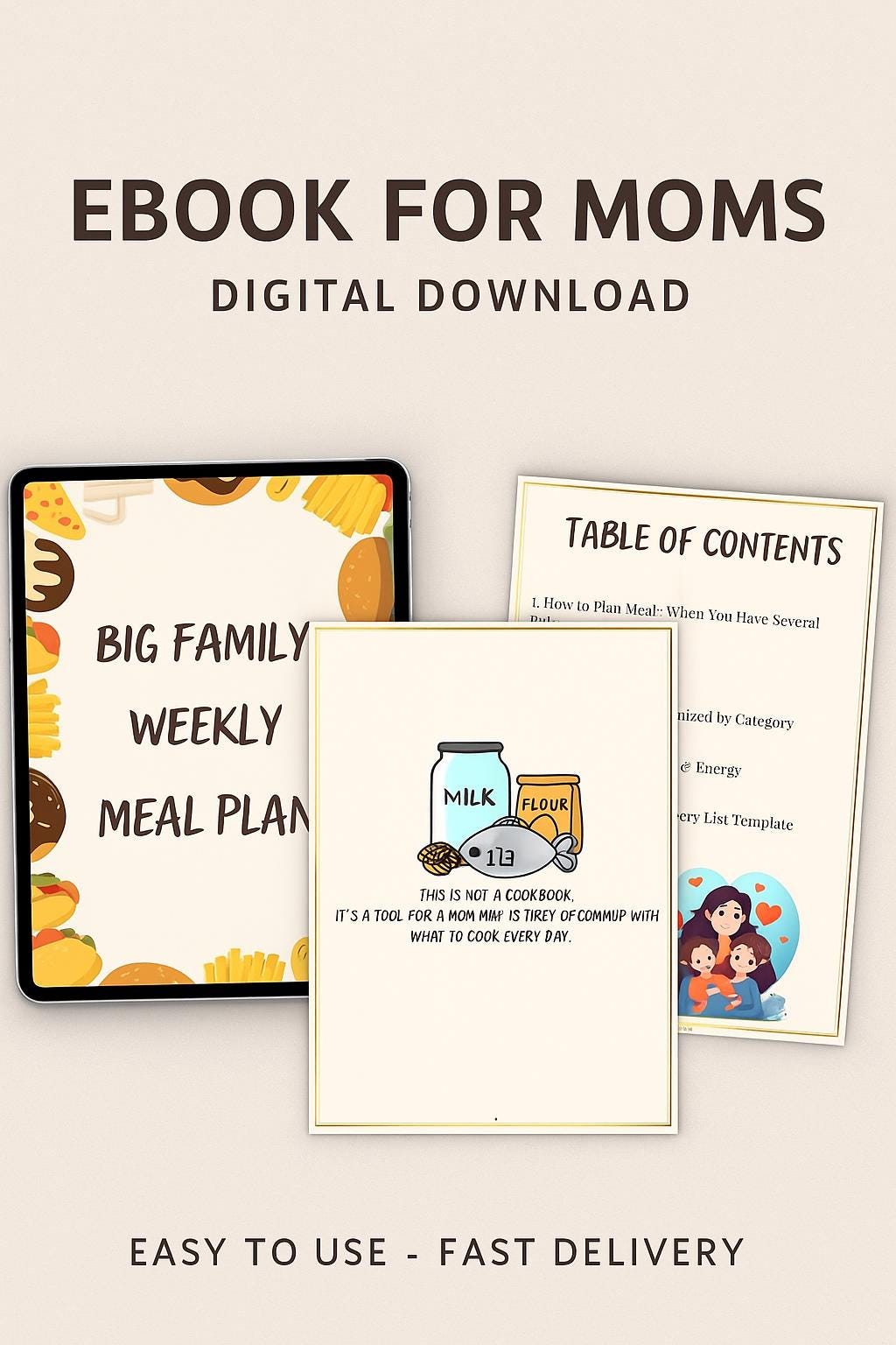 Big Family Weekly Meal Plan Printable and Fillable PDF Meal