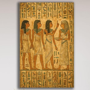 Egyptian Papyrus Glass Wall Art: Hieroglyphic Decor, Ancient History