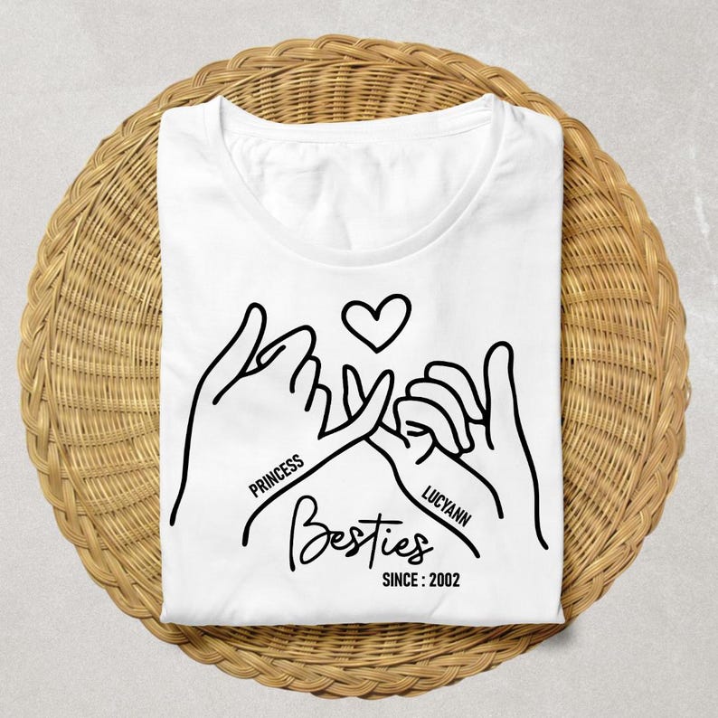 Besties Hand Heart SVG and PNG Design, Besties Since 2002, Matching ...