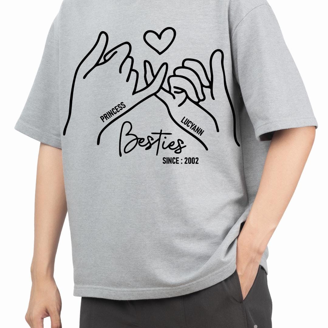 Besties Hand Heart SVG and PNG Design, Besties Since 2002, Matching ...